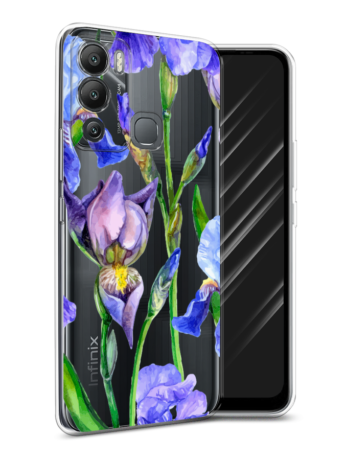

Чехол Awog на Infinix Hot 12i "Синие ирисы", Разноцветный, 3101250-8