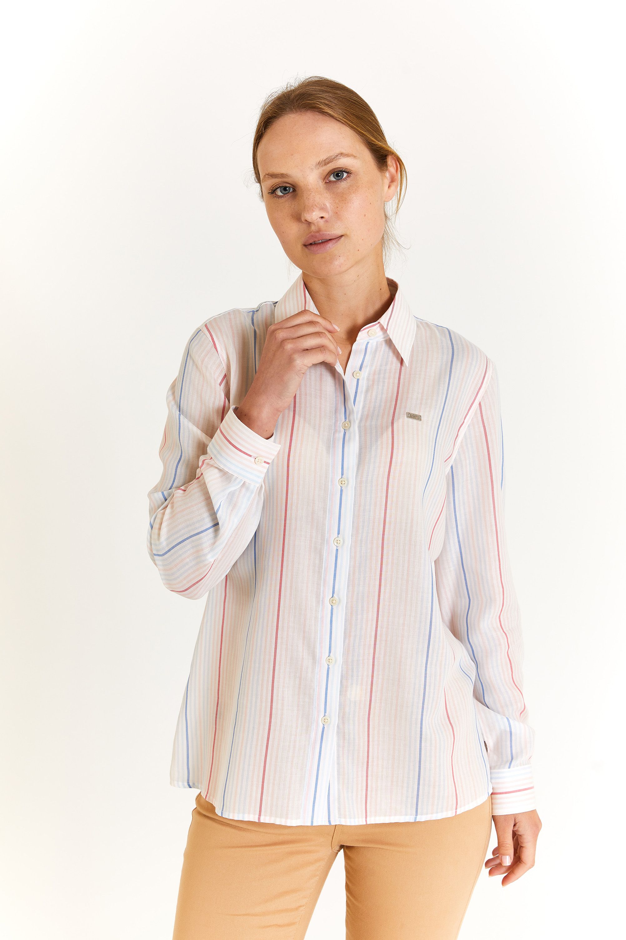 

Рубашка женская US Polo Assn G082GL0040ORBE бежевая 38, Бежевый, G082GL0040ORBE