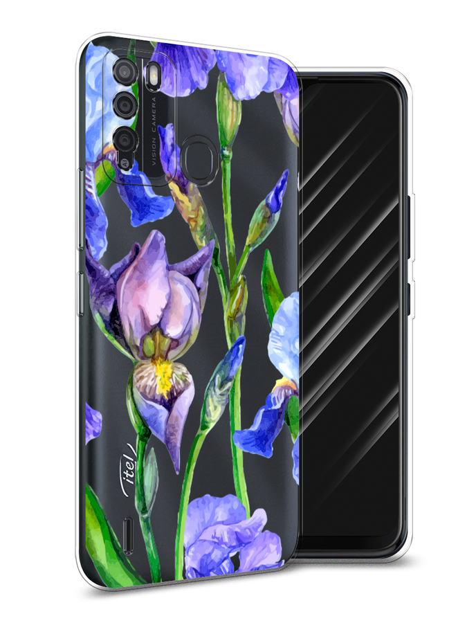 

Чехол Awog на Itel Vision 1 Pro "Синие ирисы", Разноцветный, 3200350-8