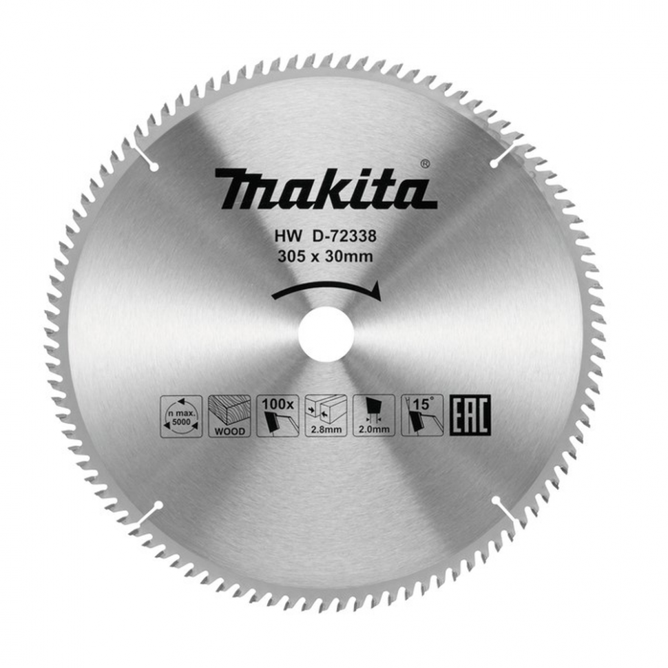 фото Пильный диск по дереву makita d-72338 305x30х2 мм 100 зубьев