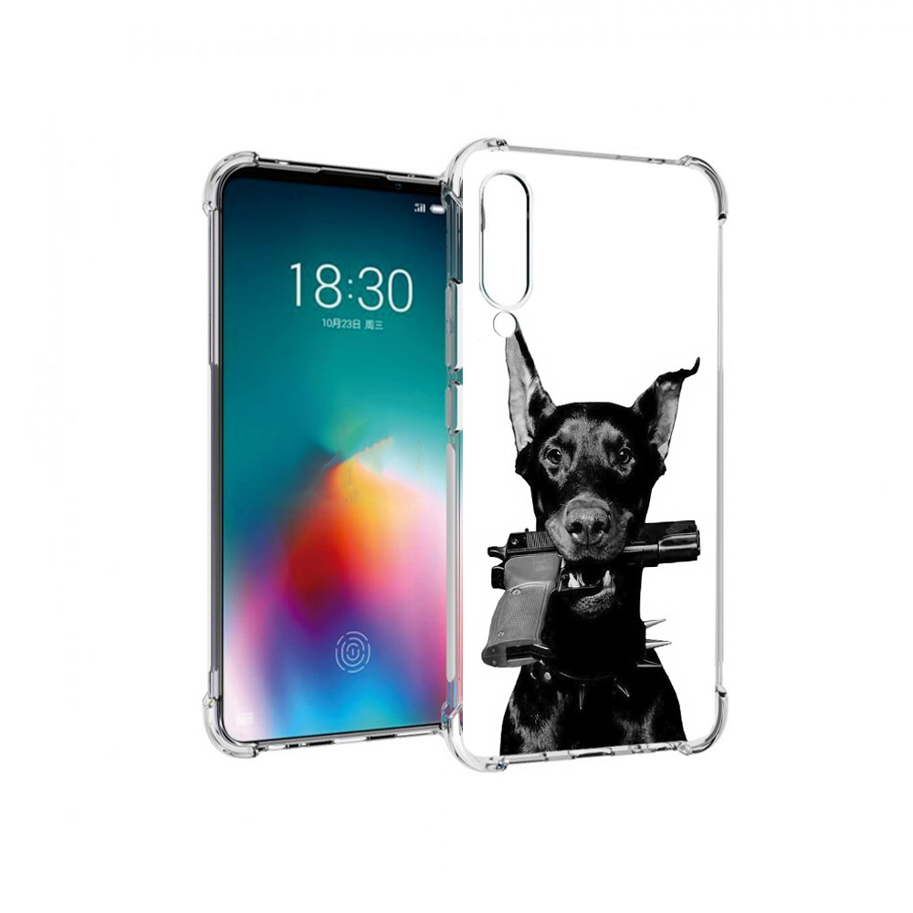 

Чехол MyPads Tocco для Meizu 16T доберман с пистолетом (PT144619.90.331), Прозрачный, Tocco