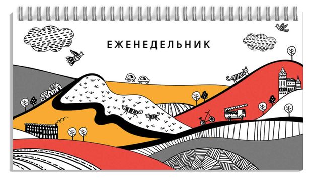 

Еженедельник недатированный Феникс на гребне 165 х 85 мм 64 листа в ассортименте