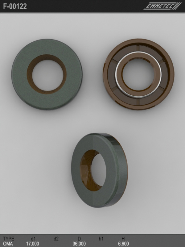 

Сальник рулевой рейки EMMETEC 17x36x6.6 (0MA) F-00122, F-00122, F00122