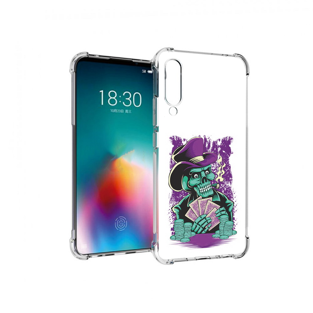 

Чехол MyPads Tocco для Meizu 16T зеленый череп с картами (PT144619.90.361), Прозрачный, Tocco
