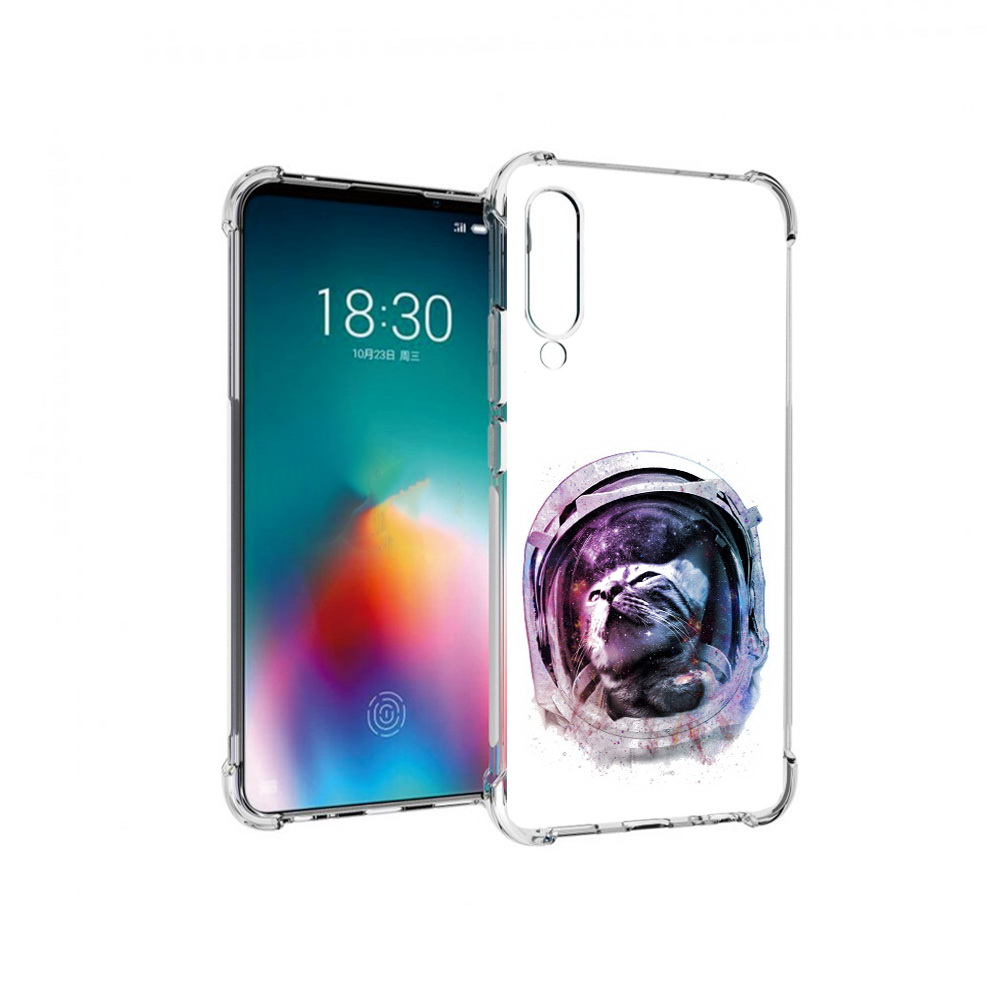 

Чехол MyPads Tocco для Meizu 16T кот в шлеме (PT144619.90.396), Прозрачный, Tocco