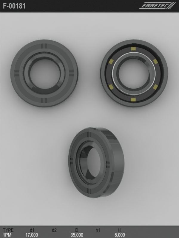 

Сальник рулевой рейки EMMETEC 17x35x8 (1PM) F-00181, F-00181, F00181