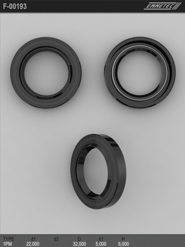 

Сальник рулевой рейки EMMETEC 22x32x5/6 (1PM) F-00193, F-00193, F00193