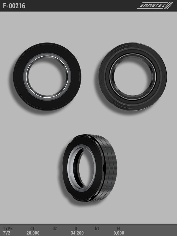 

Сальник рулевой рейки EMMETEC 20x34.2x9 (7V2) F-00216, F-00216, F00216