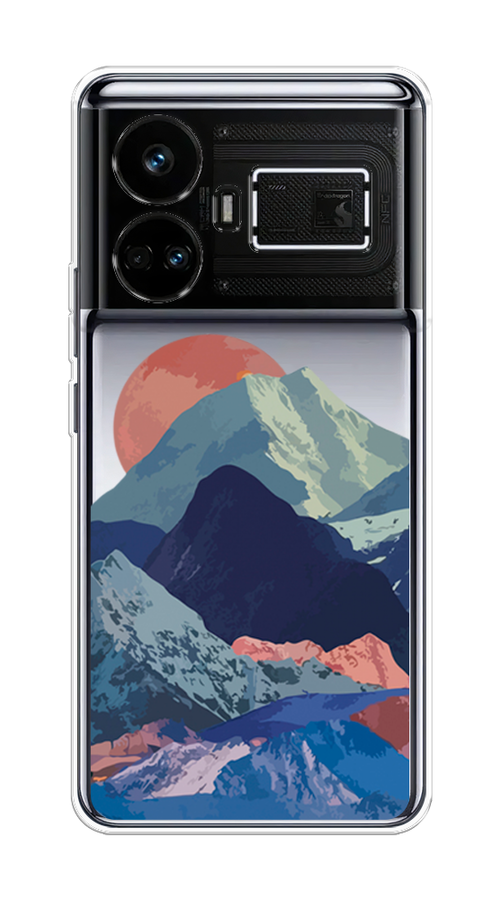 

Чехол на Realme GT5 "Закат в снежных горах", Бордовый;серый;голубой, 2515050-1