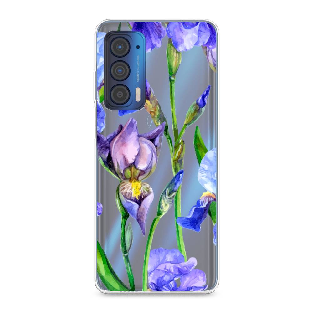 фото Силиконовый чехол "синие ирисы" на motorola edge (2021) awog