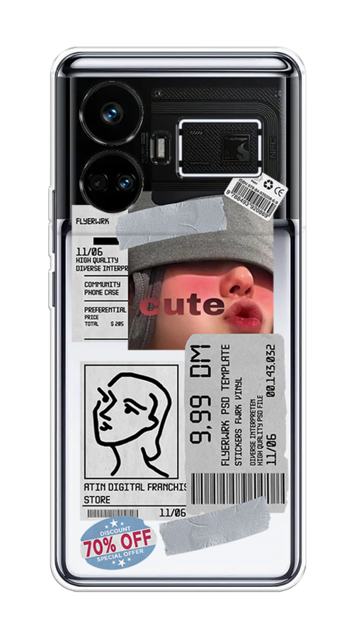 

Чехол на Realme GT5 "Cute girl collage", Розовый;серый;голубой, 2515050-1