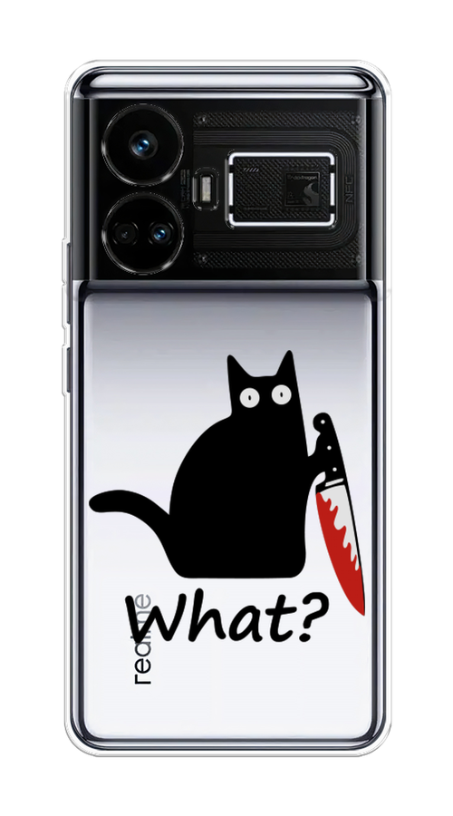 

Чехол на Realme GT5 "Котик с ножом", Черный;красный, 2515050-1