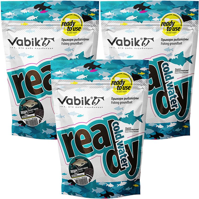 

Прикормка Vabik Ready Cold Water Лещ Бисквит Чёрный 2.25 кг, Ready Cold Water