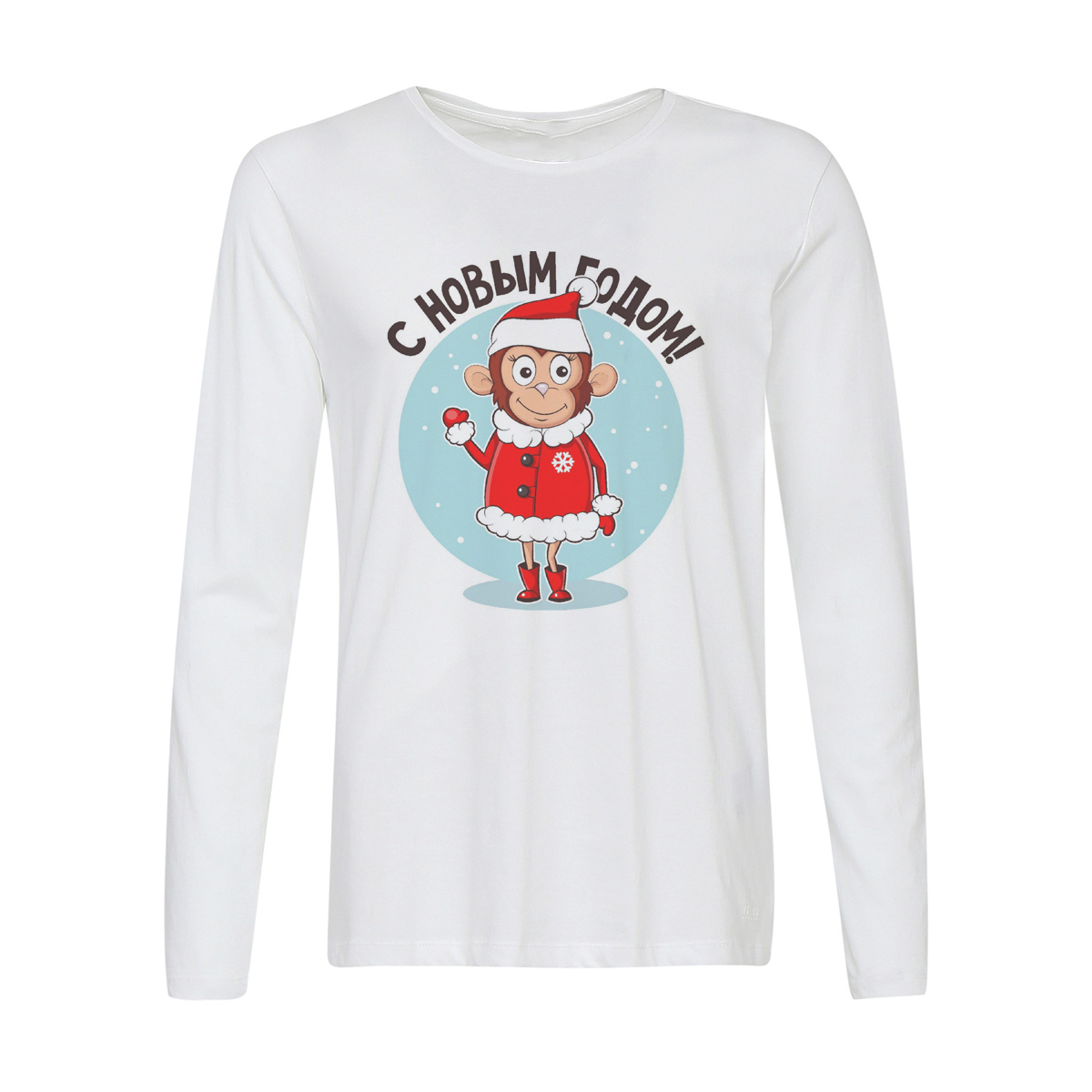 

Лонгслив CoolPodarok С новым годом, Белый, w0113745