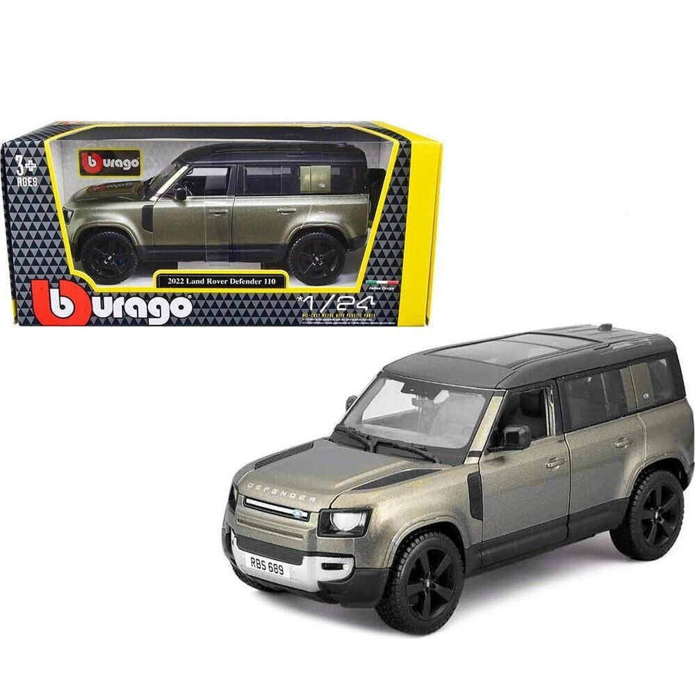 Машина Bburago 2022 Land Rover Defender 110 1/24 зеленый 18-21101 bburago 1 43 alfa romeo c42 2022 f1 formula car die cast vehicles collectible model racing toys acrylic box