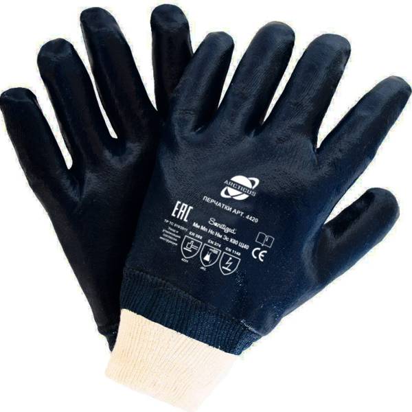Трикотажные перчатки с нитриловым 3-х слойным полным покрытием ARCTICUS р. 11 4420-113
