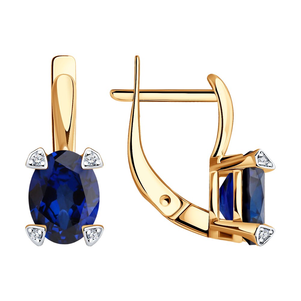 

Серьги из золота Diamant 51-220-02607-1, бриллиант/сапфир, 51-220-02607-1