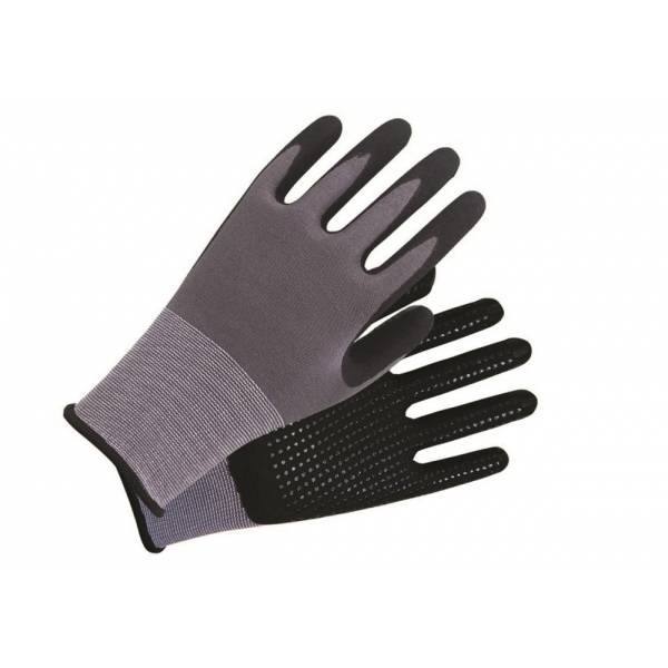 Трикотажные перчатки с нитриловым покрытием ULTIMA ПВХ-точка на ладони ULT825/L полуобливные перчатки с нитриловым покрытием манжета nitras premium р 10 3410p