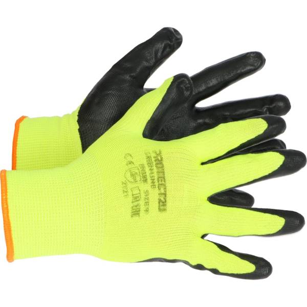 Перчатки с нитриловым покрытием PROTECT2U GREEN LINE размер L/9 8281 полуобливные перчатки с нитриловым покрытием манжета nitras premium р 10 3410p