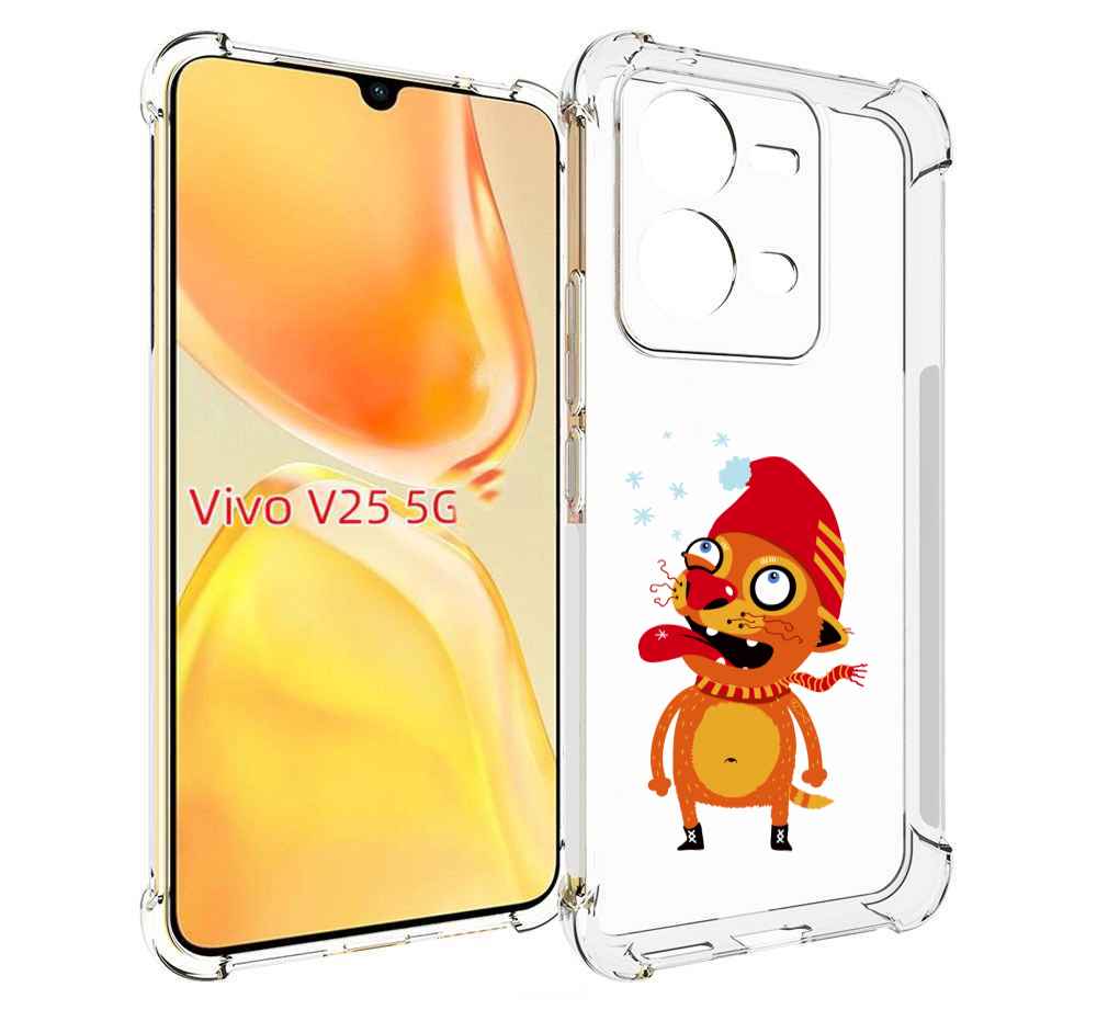 

Чехол MyPads Зимний кот для Vivo V25 5G / V25e, Прозрачный, Tocco