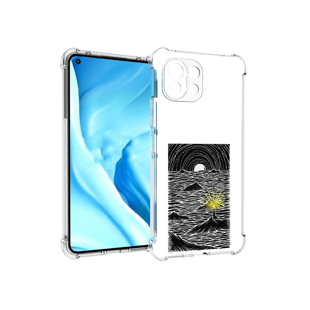 

Чехол MyPads Tocco для Xiaomi Mi 11 Lite маяк в черно белом море (PT159462.256.460), Прозрачный, Tocco