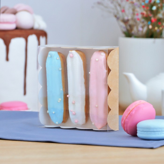 

Коробочка для печенья, крафт, 12 х 12 х 3 см (5 шт), Белый