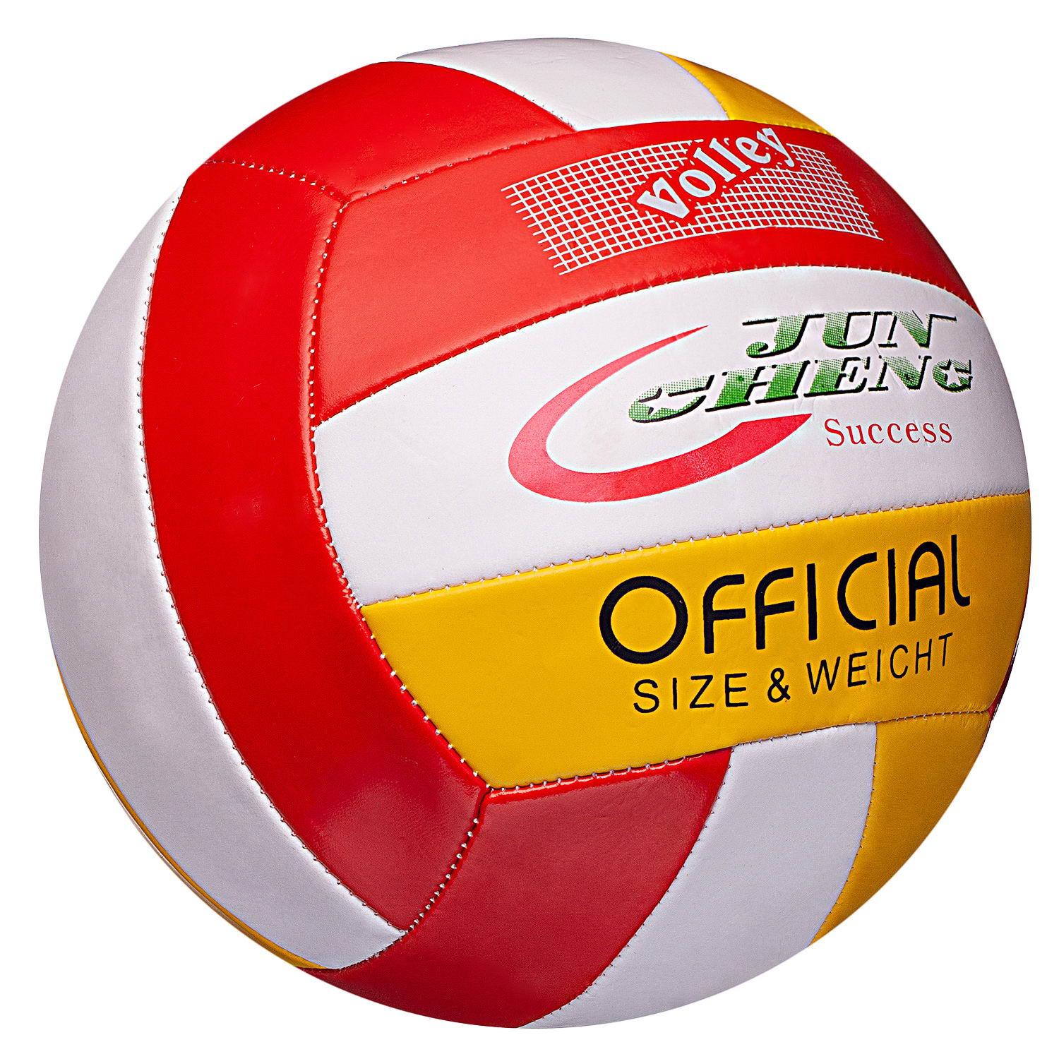 фото Мяч junfa волейбольный pvc 23 см бело-желто-красный