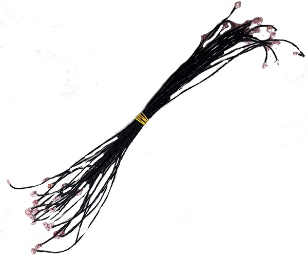 фото Тычинки для цветов лаванда с блестками длинные на черной ножке, 50 шт. 5051 nobrand