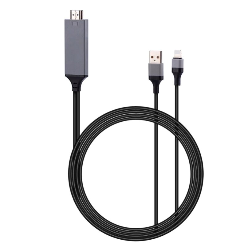 фото Кабель для iphone lightning - hdmi, черный nobrand