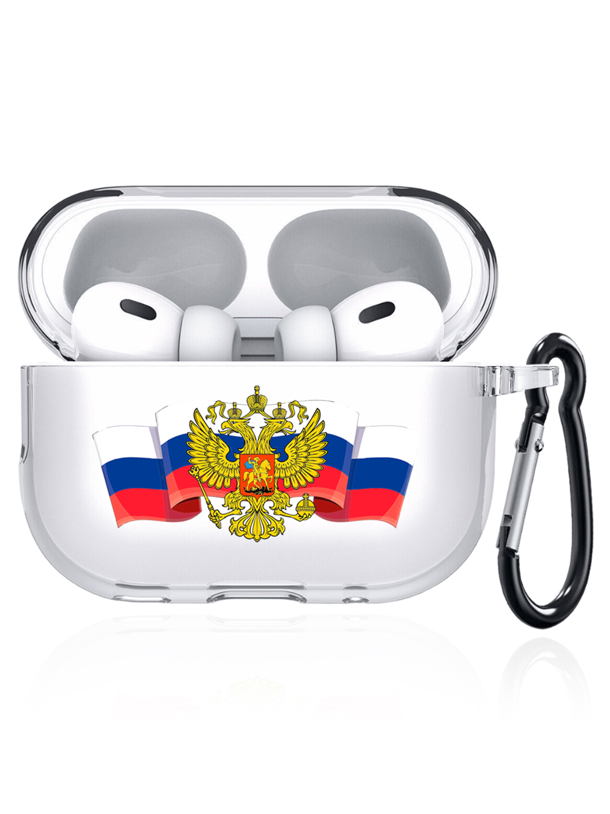 

Чехол SignumCase для Apple AirPods Pro 2 Герб России прозрачный, Герб России