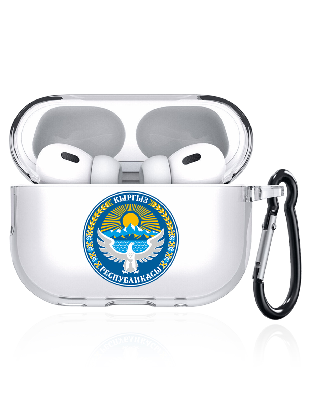 

Чехол SignumCase для Apple AirPods Pro 2 Герб Кыргызстана/Киргизии прозрачный, Синий;белый;желтый;прозрачный, Герб Кыргызстана/Киргизии