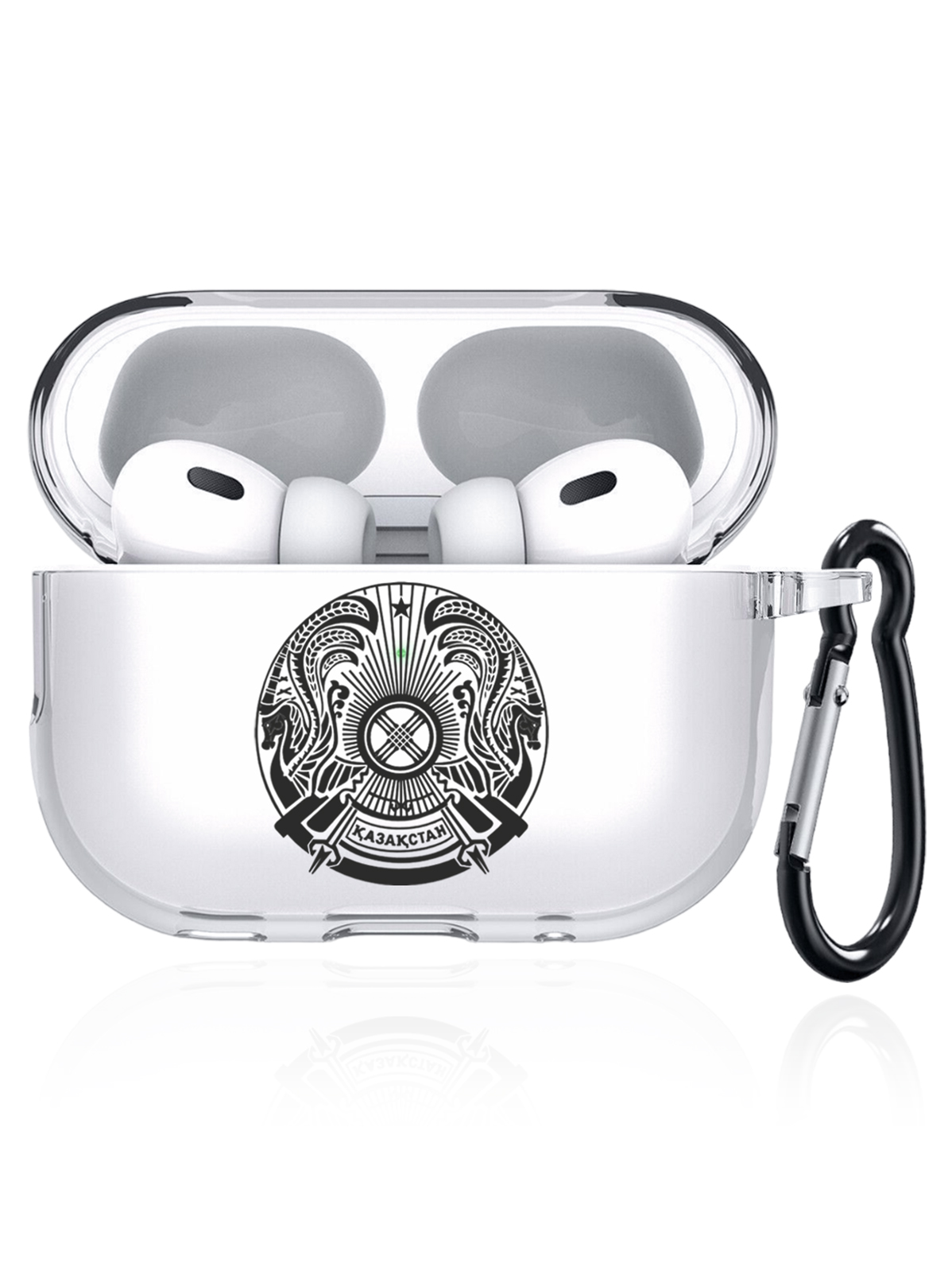 

Чехол SignumCase для Apple AirPods Pro 2 Герб Казахстана прозрачный, Черный;прозрачный, Герб Казахстана