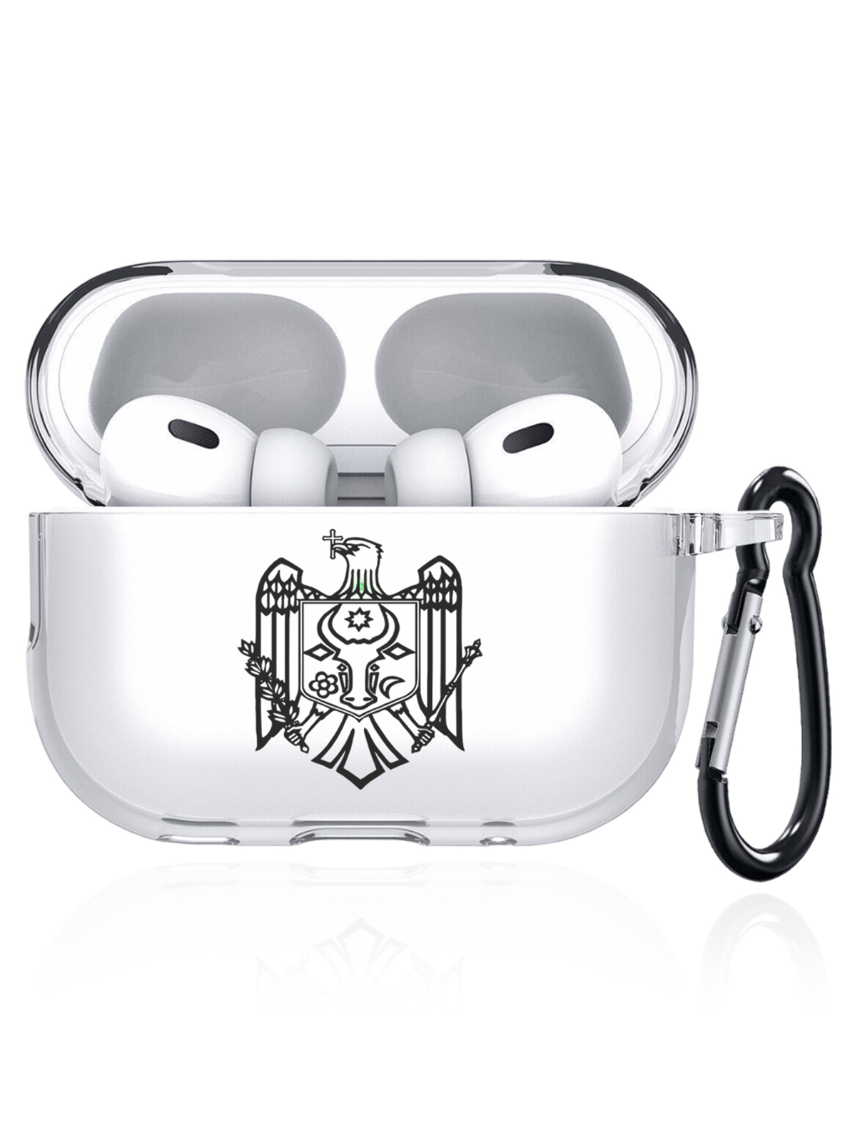 фото Чехол signumcase для apple airpods pro 2 герб молдавии/молдовы прозрачный