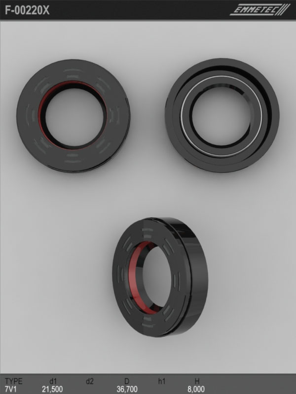 

Сальник рулевой рейки EMMETEC 21.5x36.7x8 (7V1) F-00220X, F-00220X, F00220X