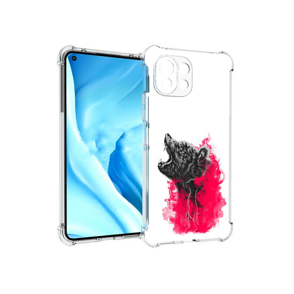 

Чехол MyPads Tocco для Xiaomi Mi 11 Lite медведь в дымке (PT159462.256.463), Прозрачный, Tocco