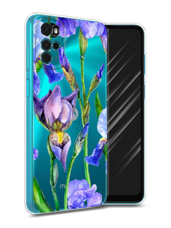 

Чехол Awog на Motorola Moto G22 "Синие ирисы", Разноцветный, 243150-8