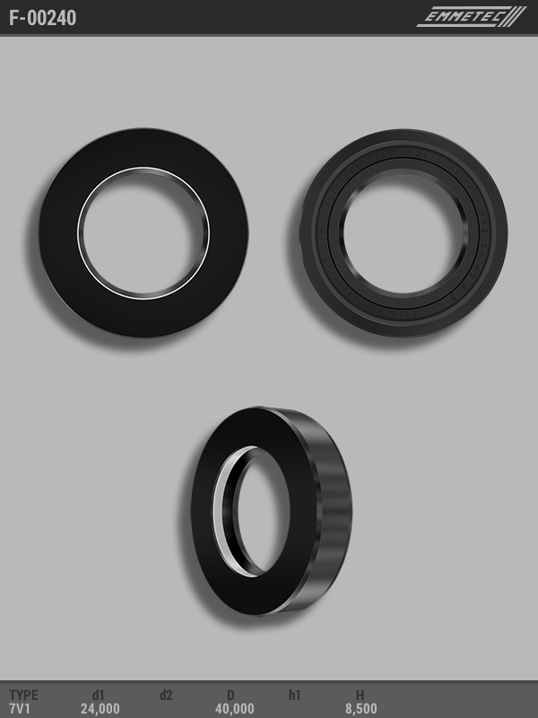 

Сальник рулевой рейки EMMETEC 24x40x8.5 (7V1) F-00240, F-00240, F00240