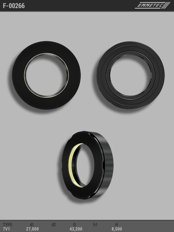 

Сальник рулевой рейки EMMETEC 27x43.2x8.5 (7V1) F-00266, F-00266, F00266