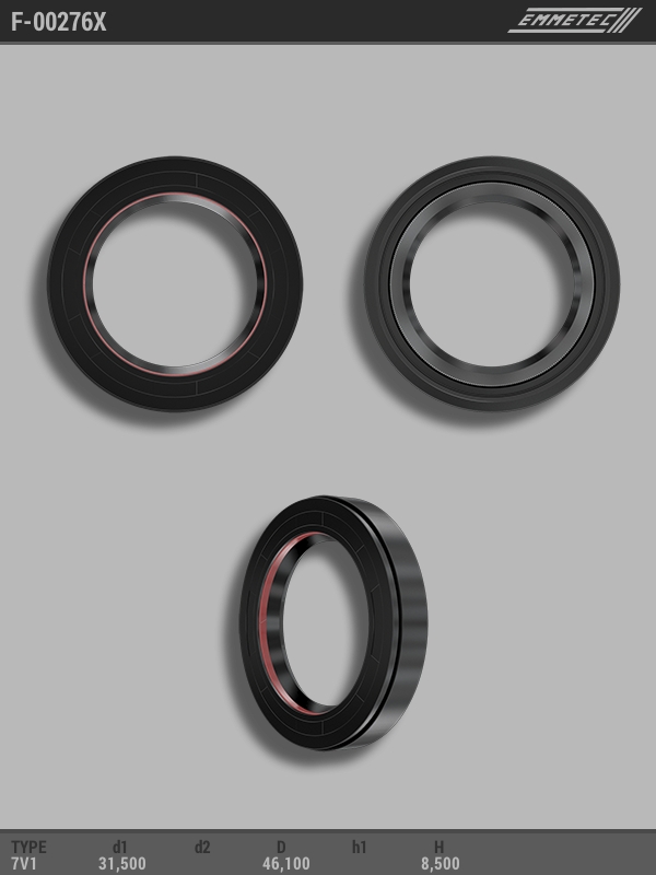 

Сальник рулевой рейки EMMETEC 31.5x46.1x8.5 (7V1) F-00276X, F-00276X, F00276X