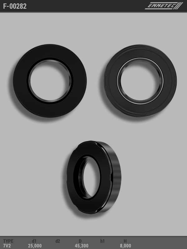 

Сальник рулевой рейки EMMETEC 25x45.2x8 (7V2) F-00282, F-00282, F00282