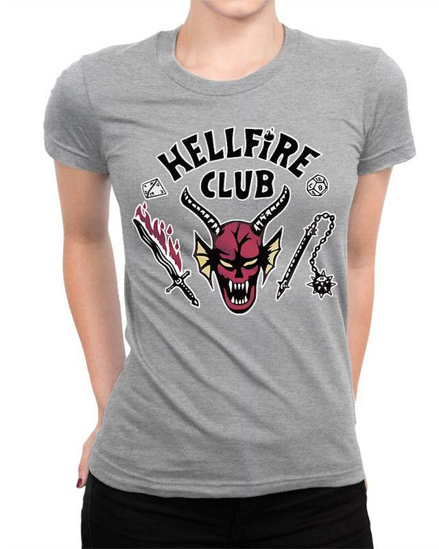 фото Футболка design heroes очень странные дела - hellfire club / stranger things / женская сер