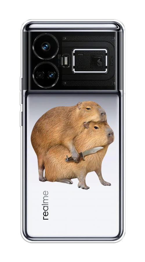 

Чехол на Realme GT5 "Капибара с ножом", Бежевый, 2515050-1