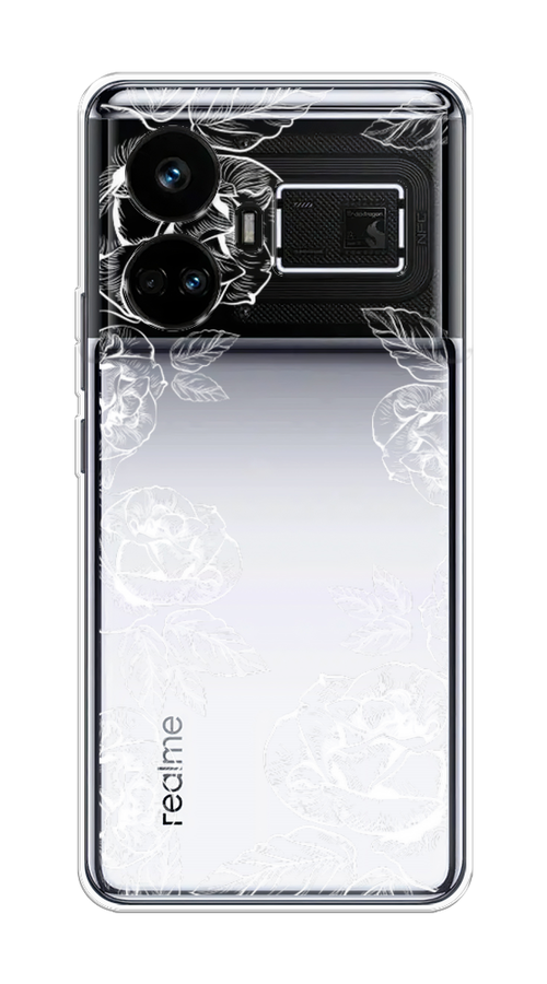 

Чехол на Realme GT5 "Розы графика", Черный;серый, 2515050-1