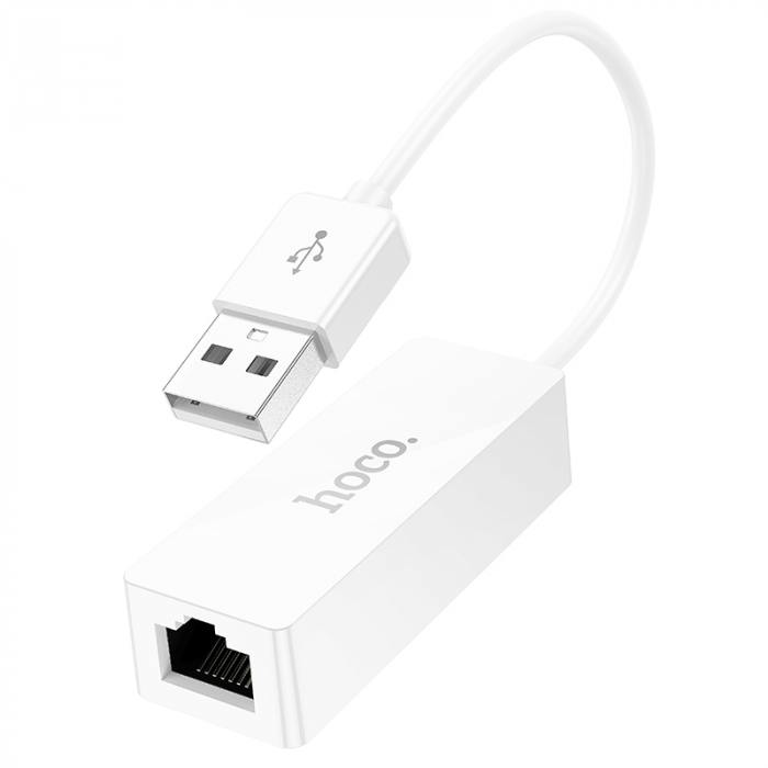 

Переходник HOCO UA22 USB-A ethernet adapter RJ-45 (100 Mbps), белый