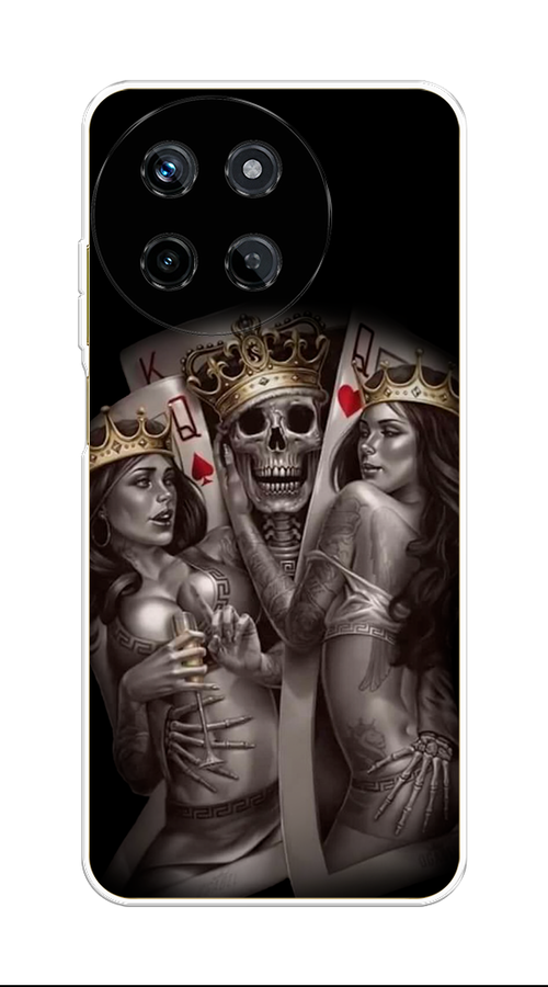 

Чехол на Realme 11 4G "Карты король и королевы", Серый;желтый, 2515150-1
