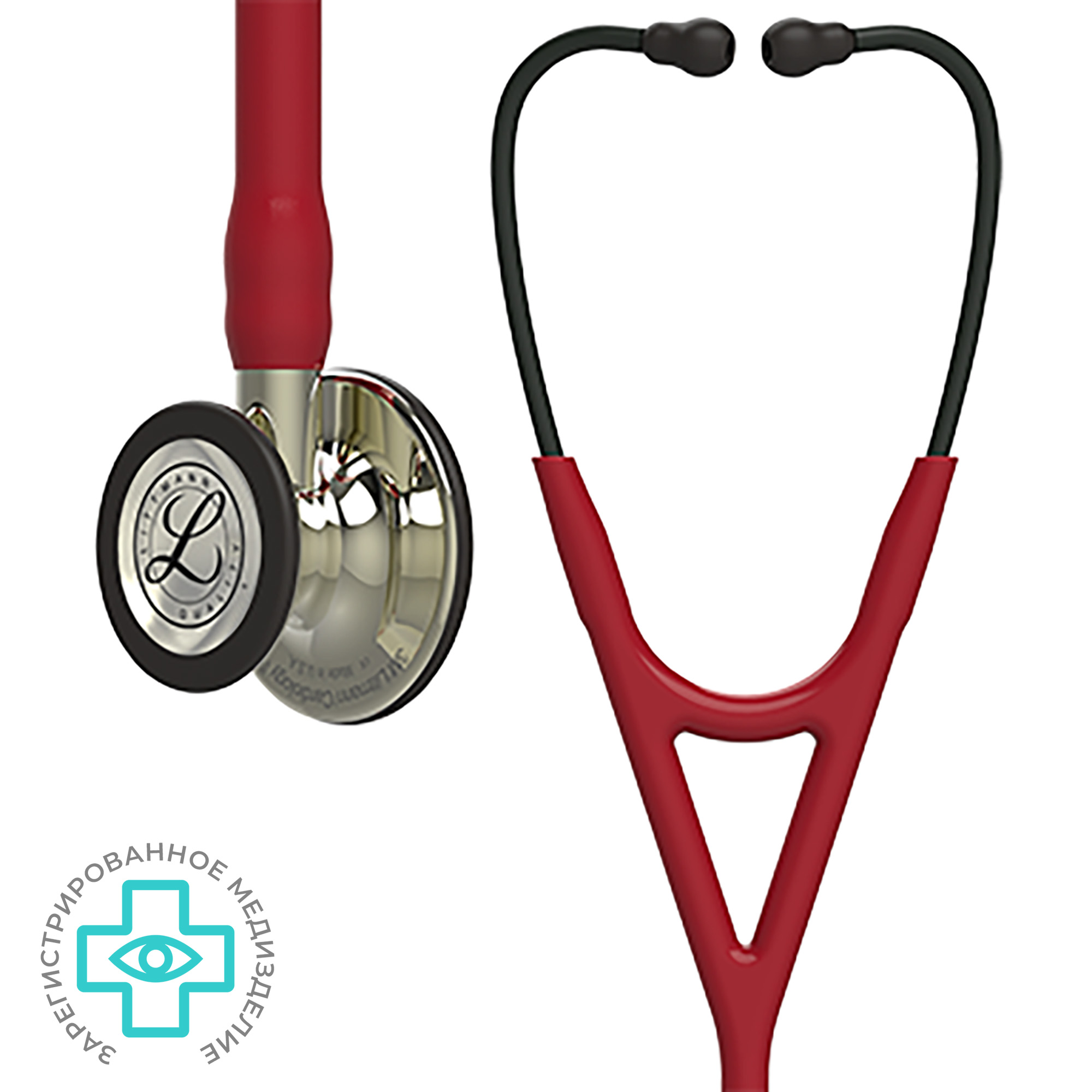 Стетоскоп медицинский Littmann Cardiology IV Diagnostic Красный и шампань, двухсторонний