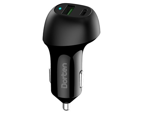 фото Зарядное устройство usb автомобильное dorten car quick charger pd3.0 + qc3.0 36w black