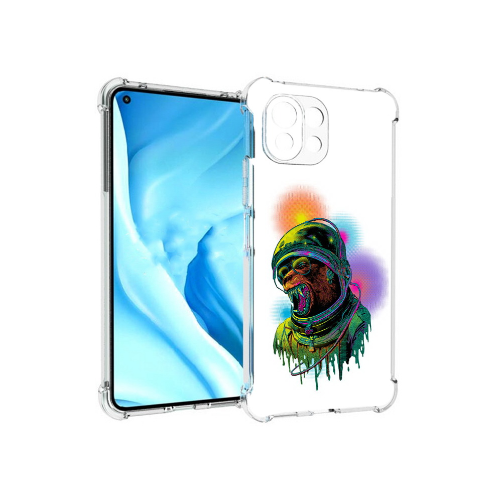 

Чехол MyPads Tocco для Xiaomi Mi 11 Lite медведь космонавт (PT159462.256.466), Прозрачный, Tocco