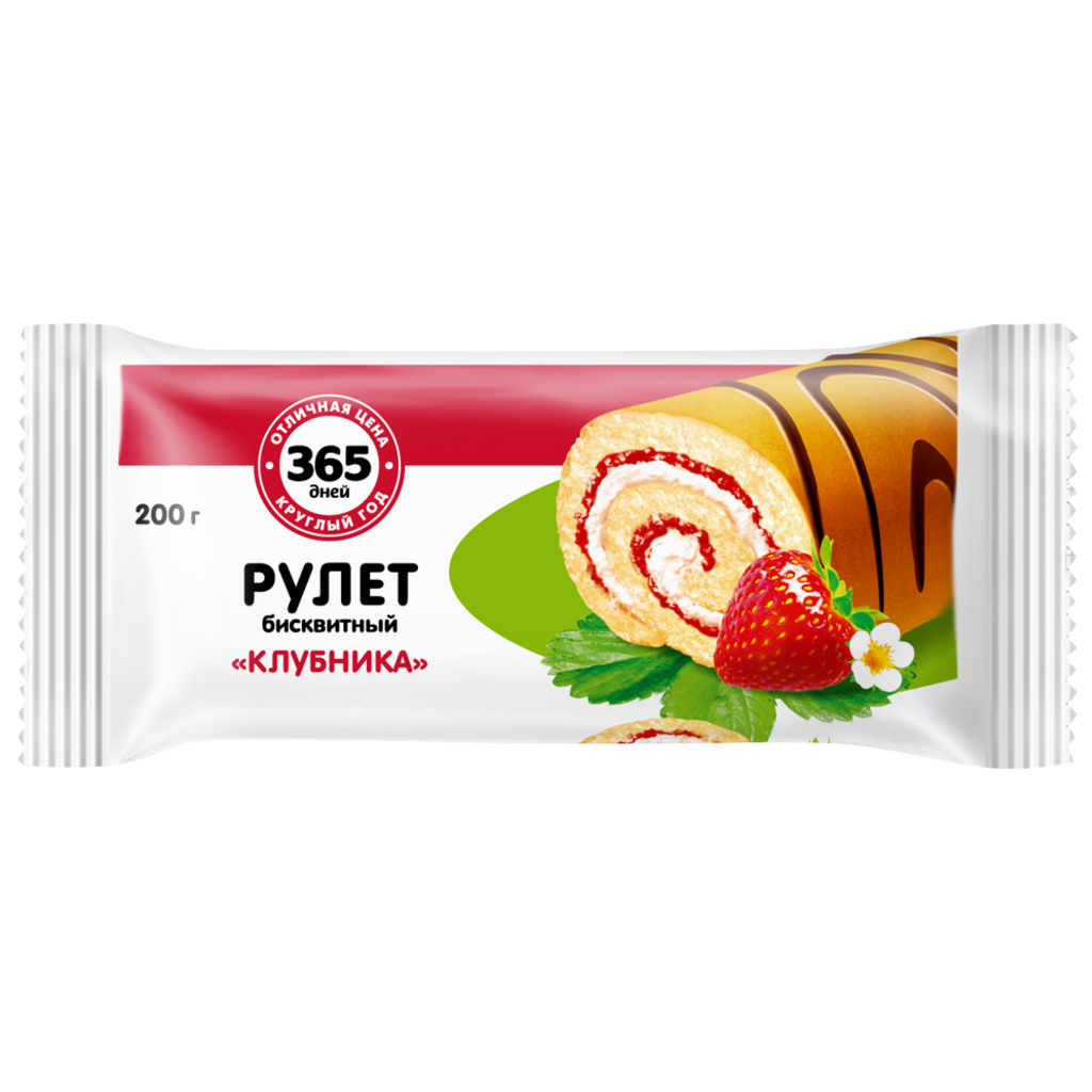 

Рулет 365 Дней бисквитный Клубника 200 г