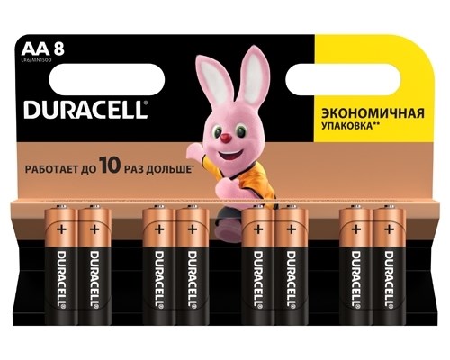 Батарейка Duracell Alkaline LR6 8 шт. батарейки duracell aaa 1 5в 18 шт